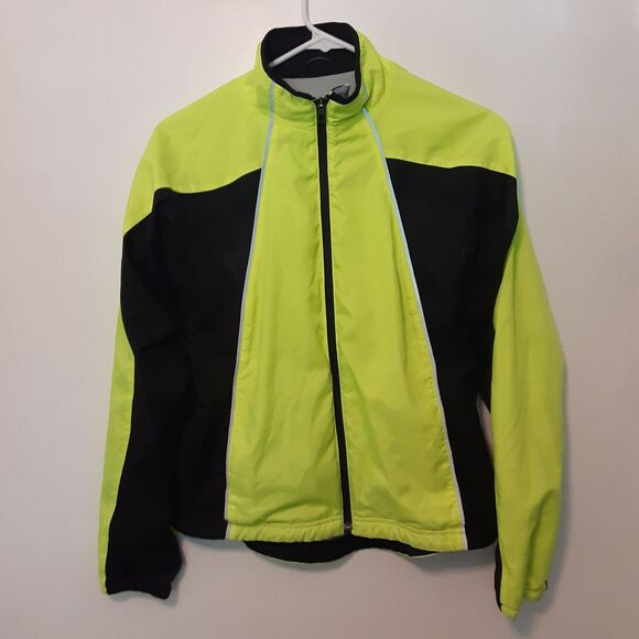 LL Bean Jacket Womens S Green Black Windbreaker Reflective Running Hiking - Picture 1 of 11